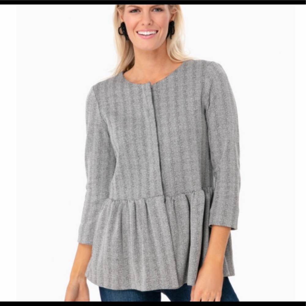 Herringbone Darby Peplum Top - Avon Lane